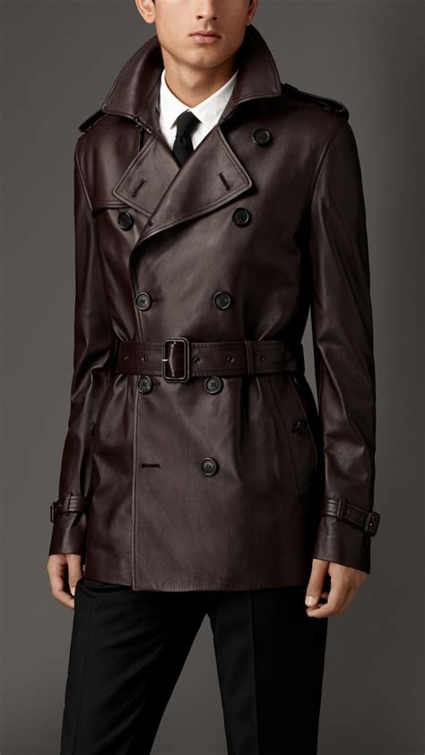 brown leather burberry trench coat burberry prorsum|burberry tiered hem trench coat.